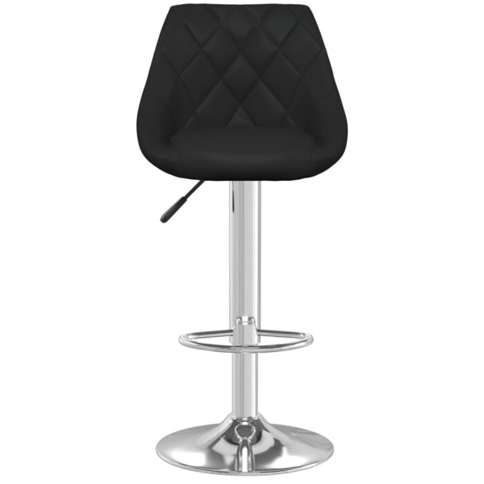 Tabourets de bar lot de 2 noir similicuir – Image 3