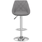Tabourets de bar lot de 2 gris similicuir – Image 3