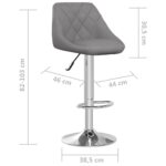 Tabourets de bar lot de 2 gris similicuir – Image 7