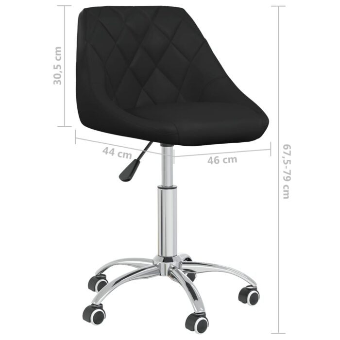 Chaise de bureau pivotante Noir Similicuir – Image 7