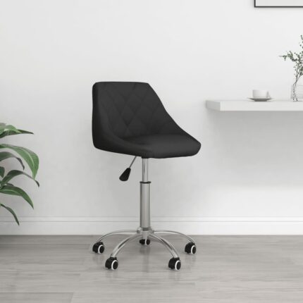 Chaise de bureau pivotante Noir Similicuir