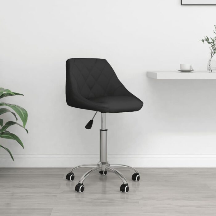 Chaise de bureau pivotante Noir Similicuir – Image 1