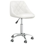 Chaises pivotantes à manger lot de 2 blanc similicuir – Image 2