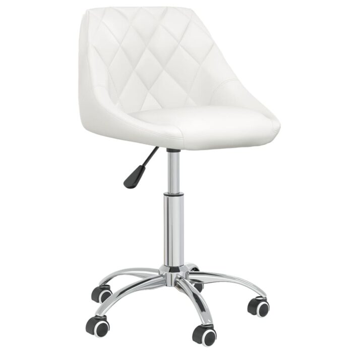 Chaises pivotantes à manger lot de 2 blanc similicuir – Image 2