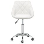 Chaises pivotantes à manger lot de 2 blanc similicuir – Image 3