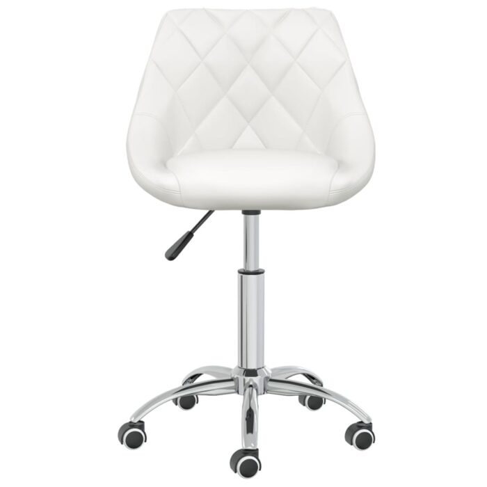 Chaises pivotantes à manger lot de 2 blanc similicuir – Image 3