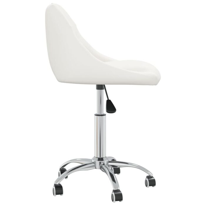 Chaises pivotantes à manger lot de 2 blanc similicuir – Image 4
