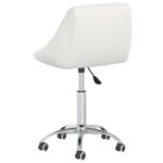 Chaises pivotantes à manger lot de 2 blanc similicuir – Image 5