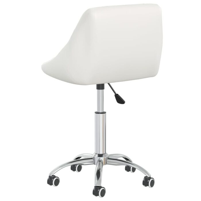 Chaises pivotantes à manger lot de 2 blanc similicuir – Image 5