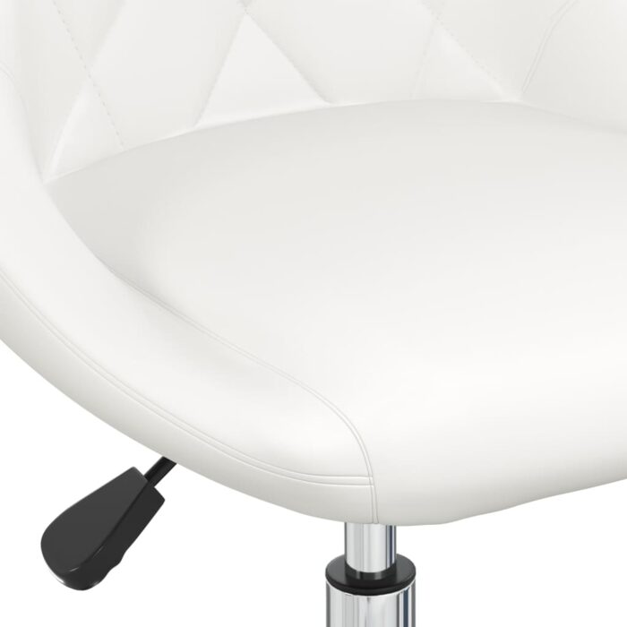 Chaises pivotantes à manger lot de 2 blanc similicuir – Image 6