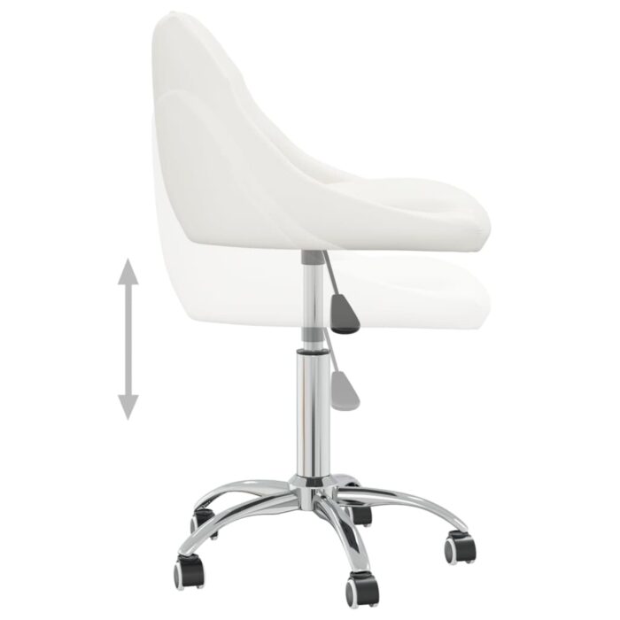 Chaises pivotantes à manger lot de 2 blanc similicuir – Image 7