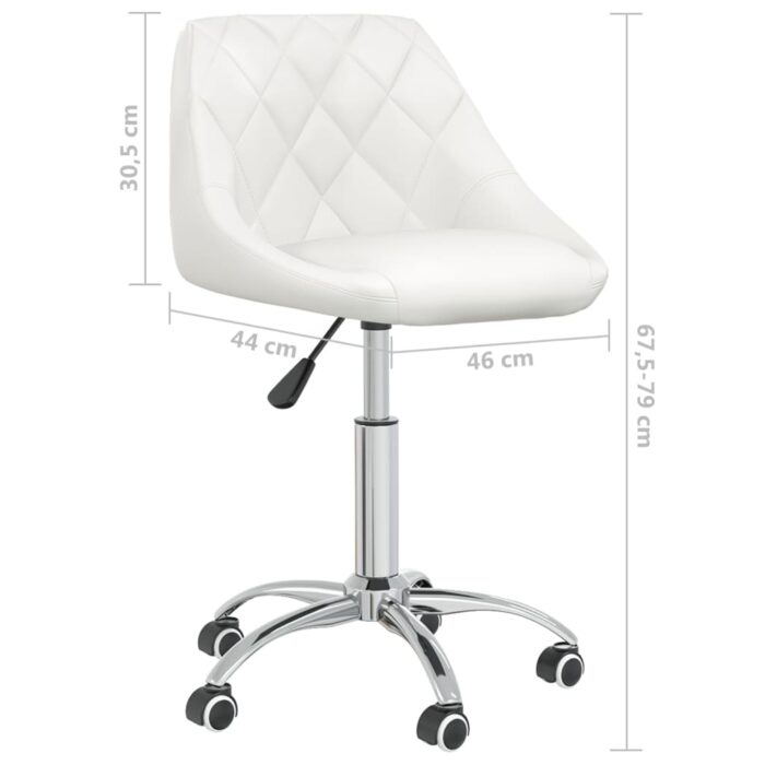 Chaises pivotantes à manger lot de 2 blanc similicuir – Image 8