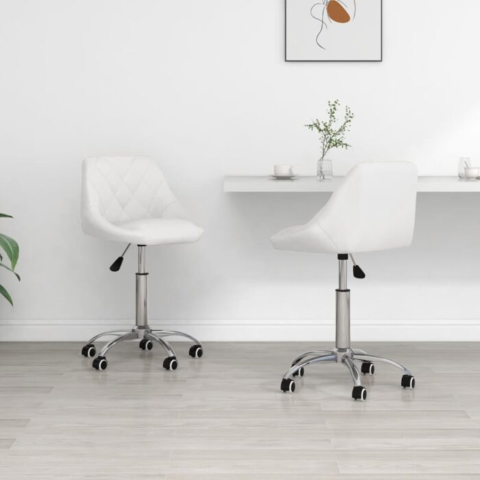 VXL8720286535790_m_en_hd_1.jpg Chaises pivotantes à manger lot de 2 blanc similicuir – Image 1