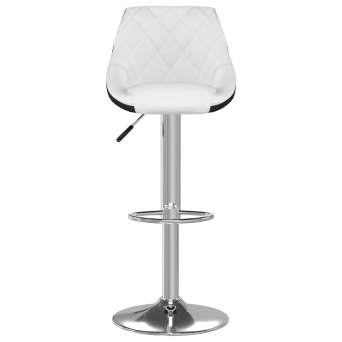 Tabourets de bar lot de 2 blanc et noir similicuir – Image 4