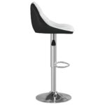 Tabourets de bar lot de 2 blanc et noir similicuir – Image 5