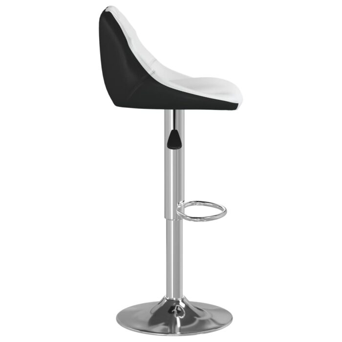 Tabourets de bar lot de 2 blanc et noir similicuir – Image 5