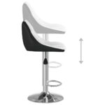 Tabourets de bar lot de 2 blanc et noir similicuir – Image 8