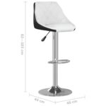 Tabourets de bar lot de 2 blanc et noir similicuir – Image 9