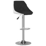 Tabourets de bar lot de 2 noir et blanc similicuir – Image 3