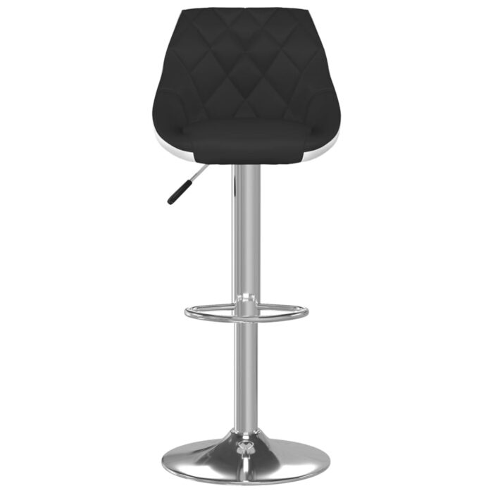 Tabourets de bar lot de 2 noir et blanc similicuir – Image 4