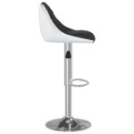 Tabourets de bar lot de 2 noir et blanc similicuir – Image 5