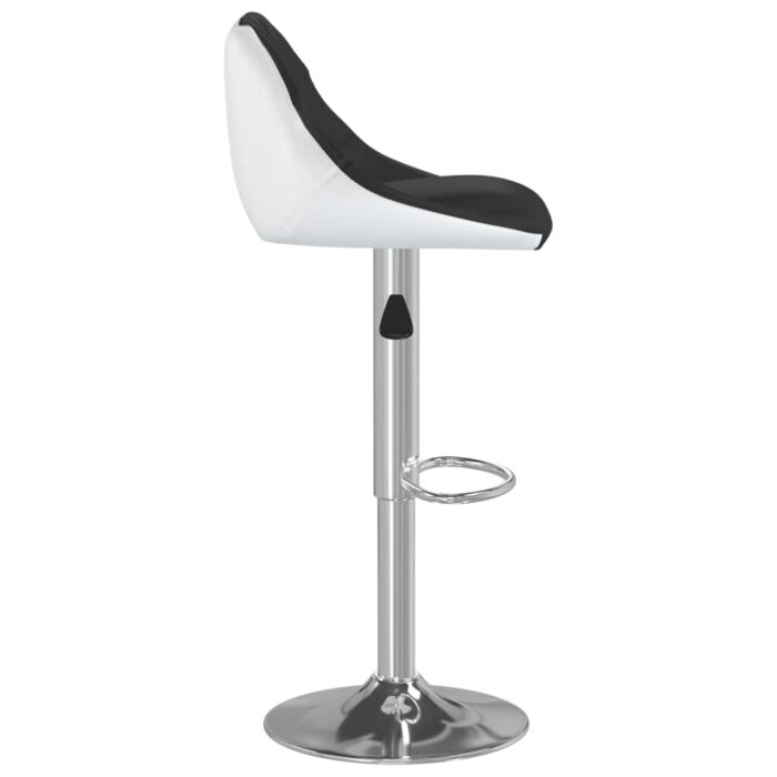 Tabourets de bar lot de 2 noir et blanc similicuir – Image 5