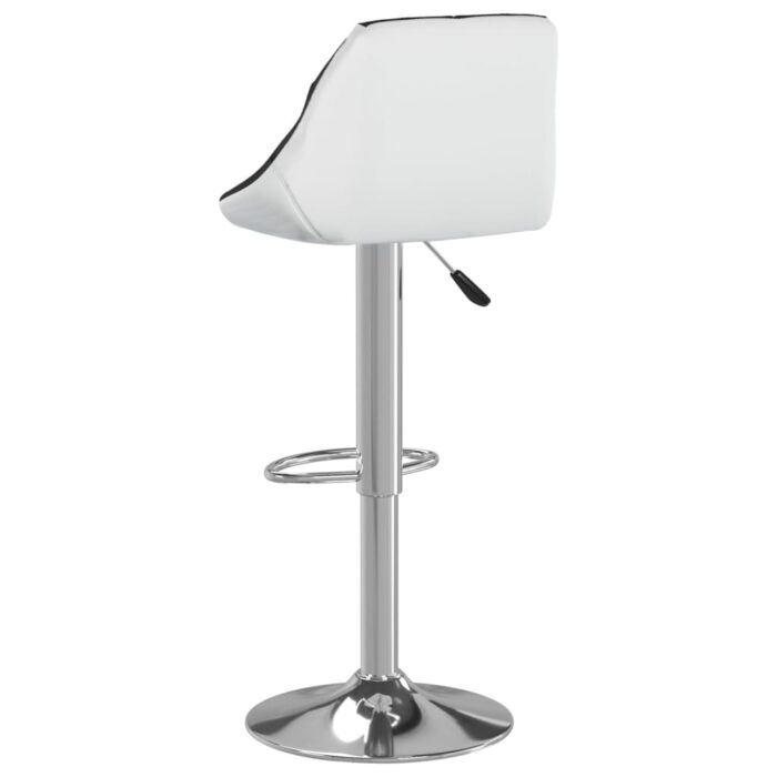 Tabourets de bar lot de 2 noir et blanc similicuir – Image 6