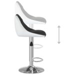 Tabourets de bar lot de 2 noir et blanc similicuir – Image 8