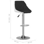 Tabourets de bar lot de 2 noir et blanc similicuir – Image 9