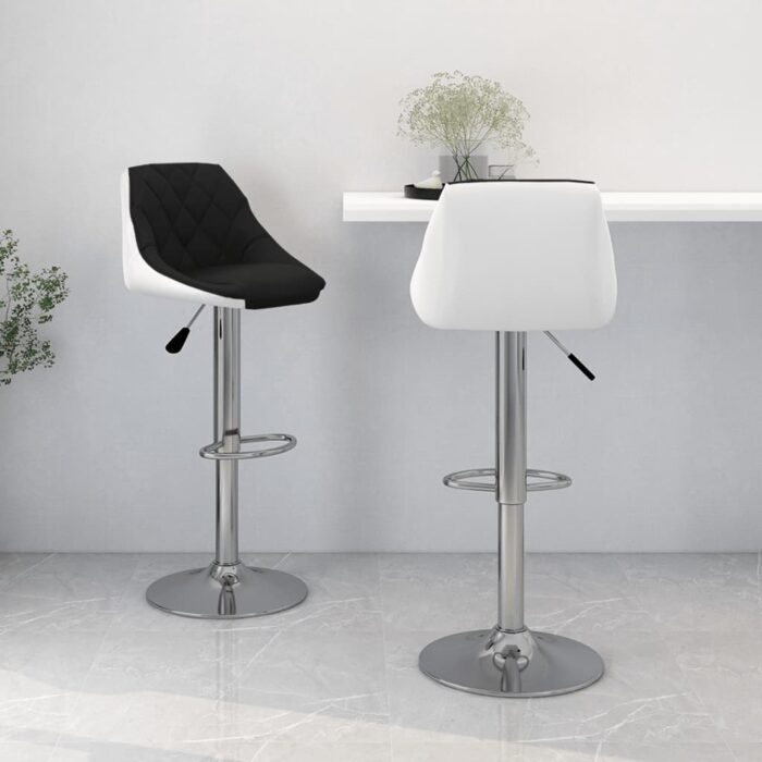 VXL8720286536209_m_en_hd_1.jpg Tabourets de bar lot de 2 noir et blanc similicuir – Image 1