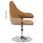 Chaises pivotantes à manger lot de 2 Marron Velours – Image 6