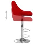 Tabouret de bar Rouge bordeaux Velours – Image 5