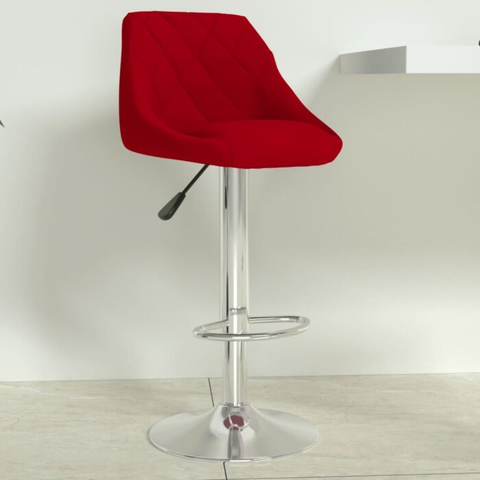 Tabouret de bar Rouge bordeaux Velours – Image 1