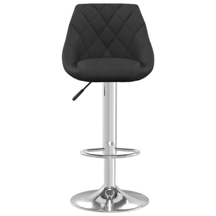 Tabourets de bar lot de 2 noir velours – Image 2