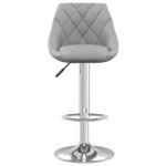 Tabourets de bar lot de 2 gris clair velours – Image 2