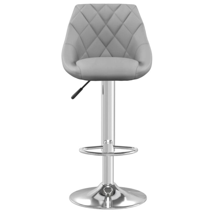 Tabourets de bar lot de 2 gris clair velours – Image 2