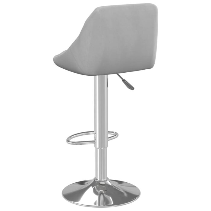 Tabourets de bar lot de 2 gris clair velours – Image 4