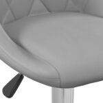 Tabourets de bar lot de 2 gris clair velours – Image 5
