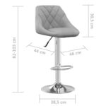 Tabourets de bar lot de 2 gris clair velours – Image 7