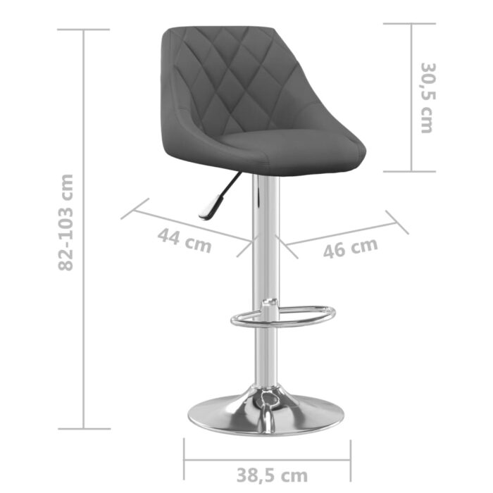 Tabourets de bar lot de 2 gris foncé velours – Image 7