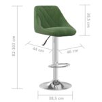 Tabourets de bar lot de 2 vert foncé velours – Image 7
