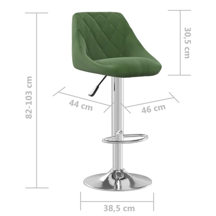 Tabourets de bar lot de 2 vert foncé velours – Image 7