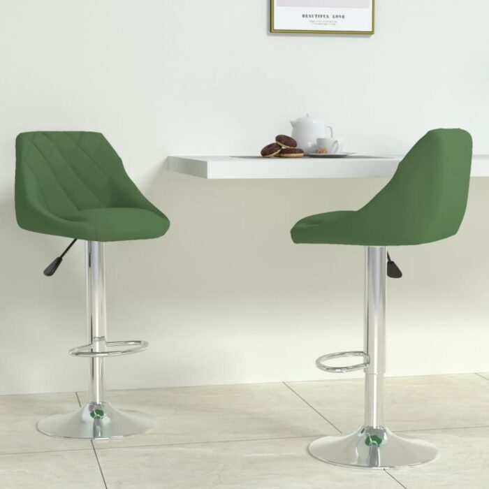 Tabourets de bar lot de 2 vert foncé velours – Image 1