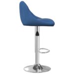 Tabourets de bar lot de 2 bleu velours – Image 3