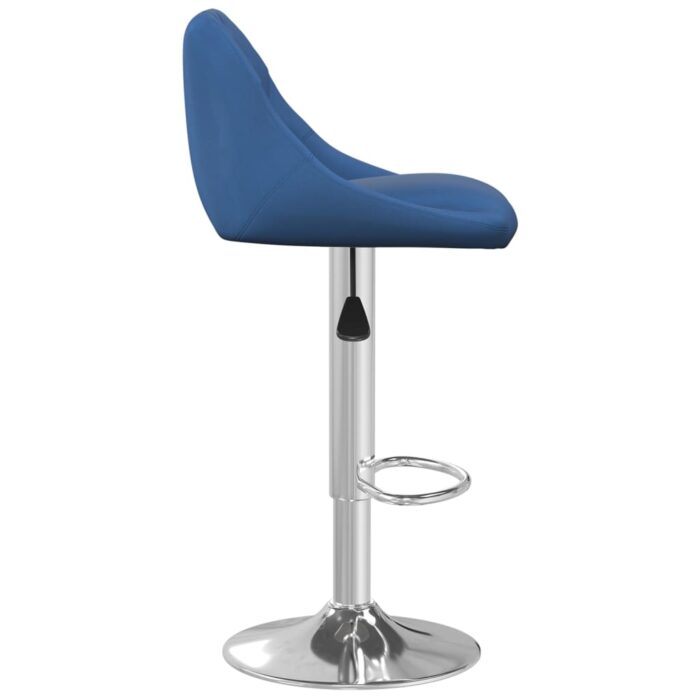 Tabourets de bar lot de 2 bleu velours – Image 3