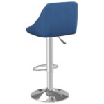 Tabourets de bar lot de 2 bleu velours – Image 4