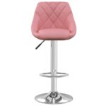 Tabourets de bar lot de 2 rose velours – Image 2