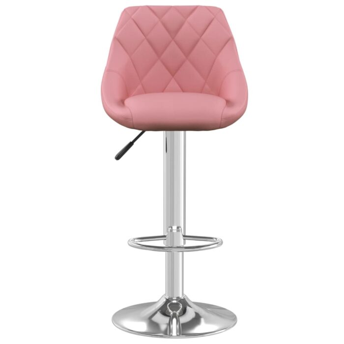 Tabourets de bar lot de 2 rose velours – Image 2