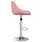 Tabourets de bar lot de 2 rose velours – Image 3