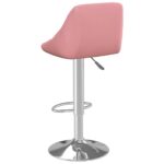 Tabourets de bar lot de 2 rose velours – Image 4